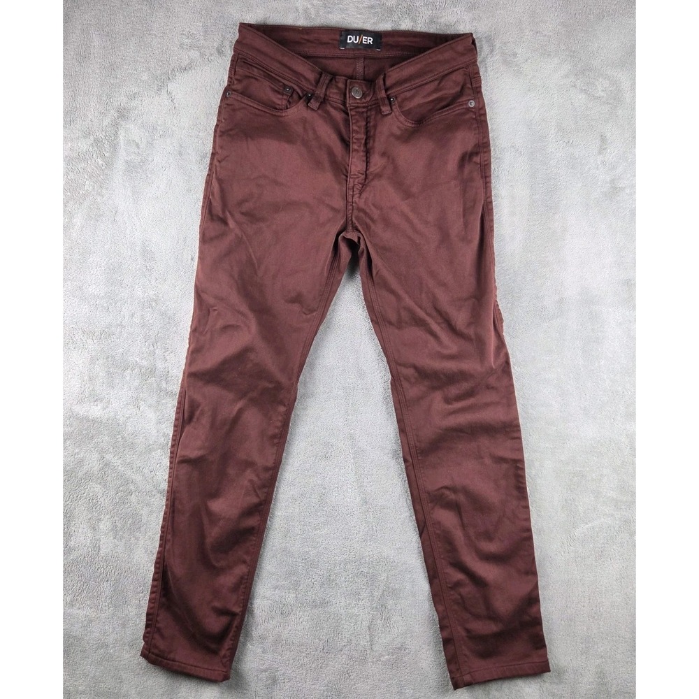 Du/er Duer Jeans N2X Slim No Sweat Burgundy Pants Mens Size 30x32 Stretch